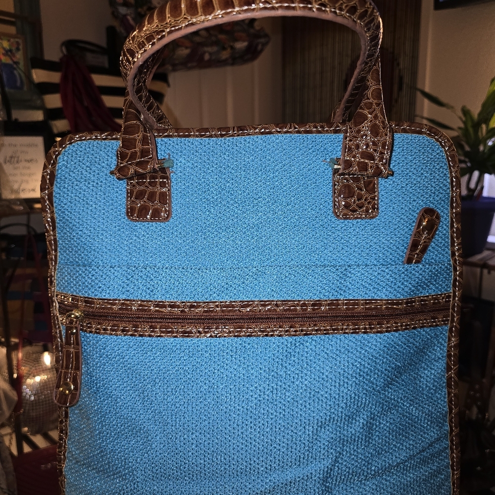 💙 Samantha Brown Stylish Blue and Brown Women's Bag Large - Picture 4 of 14